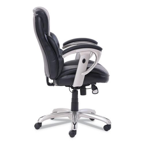 Emerson Task Chair, Supports Up to 300 lb, 18.75" to 21.75" Seat Height, Black Seat/Back, Silver Base. Picture 3