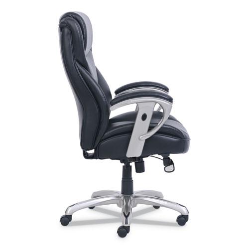 Emerson Big and Tall Task Chair, Supports Up to 400 lb, 19.5" to 22.5" Seat Height, Black Seat/Back, Silver Base. Picture 3