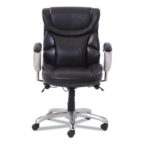 Emerson Task Chair, Supports Up to 300 lb, 18.75" to 21.75" Seat Height, Brown Seat/Back, Silver Base. Picture 2