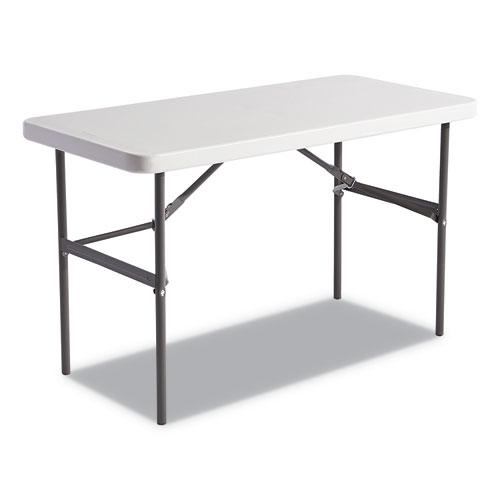 Banquet Folding Table, Rectangular, Radius Edge, 48w x 24d x 29h, Platinum/Charcoal. Picture 1