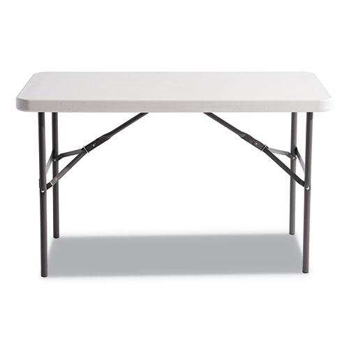 Banquet Folding Table, Rectangular, Radius Edge, 48w x 24d x 29h, Platinum/Charcoal. Picture 2