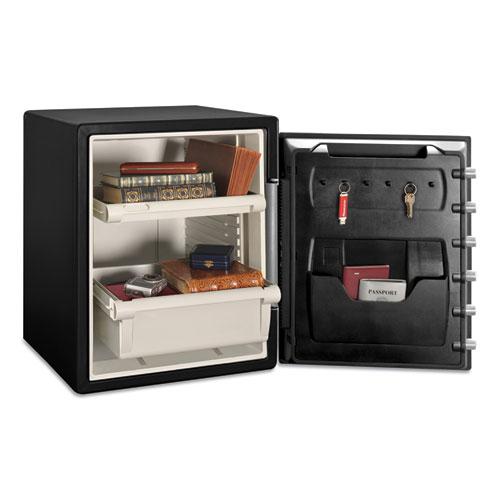 Fire-Safe with Combination Access, 2 cu ft, 18.6w x 19.3d x 23.8h, Black. Picture 2