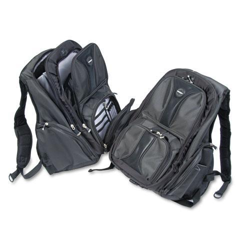 Contour Laptop Backpack, Fits Devices Up to 17", Ballistic Nylon, 15.75 x 9 x 19.5, Black. Picture 1