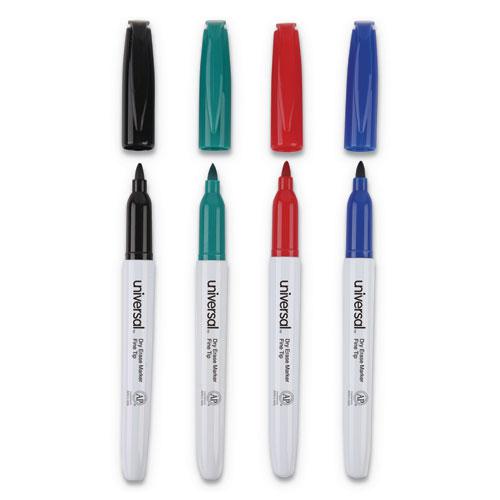 Pen Style Dry Erase Marker, Fine Bullet Tip, Assorted Colors, 4/Set. Picture 2