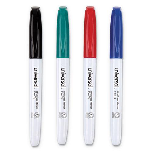 Pen Style Dry Erase Marker, Fine Bullet Tip, Assorted Colors, 4/Set. Picture 3
