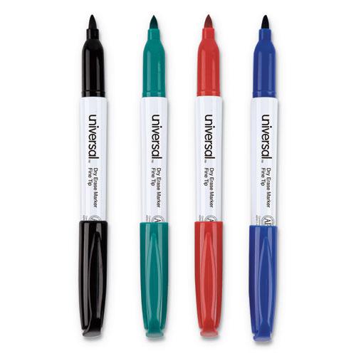 Pen Style Dry Erase Marker, Fine Bullet Tip, Assorted Colors, 4/Set. The main picture.
