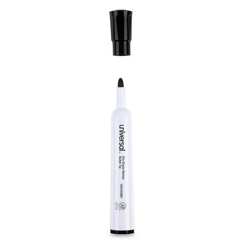 Dry Erase Marker, Medium Bullet Tip, Black, Dozen. Picture 4