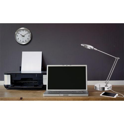 Adjustable LED Task Lamp with USB Port, 11w x 6.25d x 26h, Brushed Nickel. Picture 3