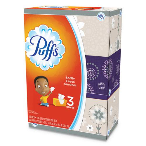 White Facial Tissue, 2-Ply, White, 180 Sheets/Box, 3 Boxes/Pack, 8 Packs/Carton. Picture 1