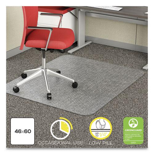 EconoMat Occasional Use Chair Mat, Low Pile Carpet, Roll, 46 x 60, Rectangle, Clear. Picture 1