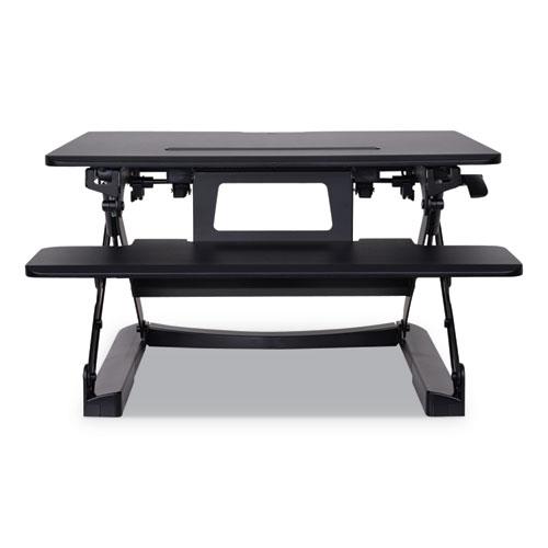 AdaptivErgo Two-Tier Sit-Stand Lifting Workstation, 26.75" x 31" x 5.88" to 19.63", Black. Picture 3