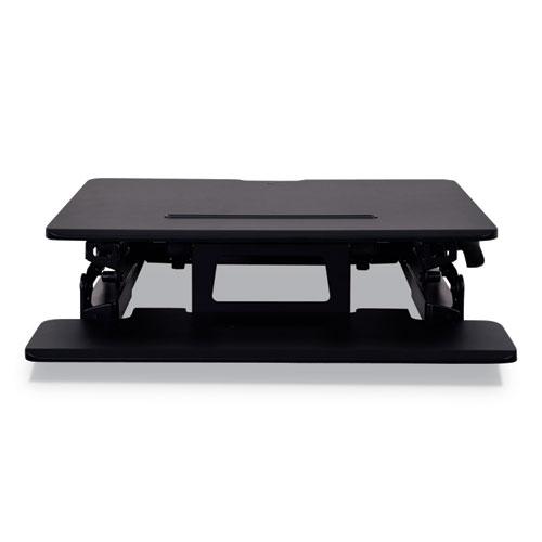 AdaptivErgo Two-Tier Sit-Stand Lifting Workstation, 26.75" x 31" x 5.88" to 19.63", Black. Picture 6