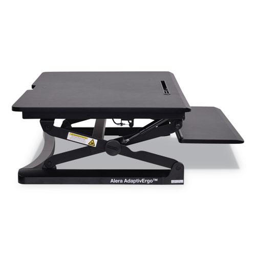 AdaptivErgo Two-Tier Sit-Stand Lifting Workstation, 35.12" x 31.1" x 5.91" to 19.69", Black. Picture 3