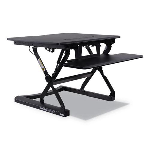 AdaptivErgo Two-Tier Sit-Stand Lifting Workstation, 26.75" x 31" x 5.88" to 19.63", Black. Picture 1