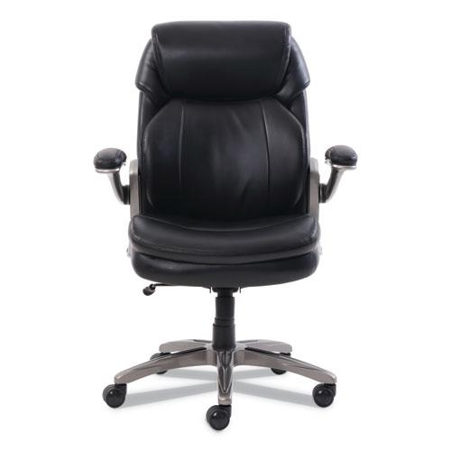 Cosset Mid-Back Executive Chair, Supports Up to 275 lb, 18.5" to 21.5" Seat Height, Black Seat/Back, Slate Base. Picture 3