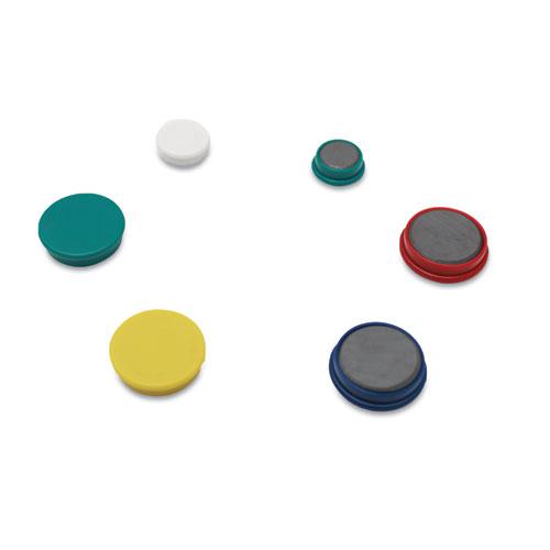 High-Intensity Assorted Magnets, Circles, Assorted Colors, 0.75", 1.25" and 1.5" Diameters, 30/Pack. Picture 2