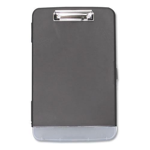 Storage Clipboard with Pen Compartment, 0.5" Clip Capacity, Holds 8.5 x 11 Sheets, Black. Picture 1