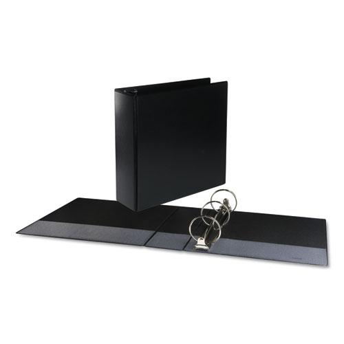 Deluxe Round Ring View Binder, 3 Rings, 3" Capacity, 11 x 8.5, Black. Picture 3