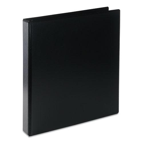 Deluxe Round Ring View Binder, 3 Rings, 1" Capacity, 11 x 8.5, Black. The main picture.