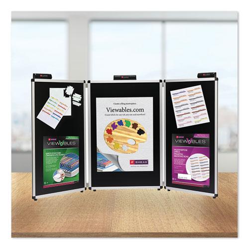Justick Three-Panel Electro-Surface Table-Top Expo Display, 72" x 36", Black. Picture 3
