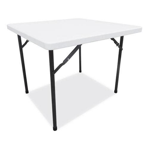 Square Plastic Folding Table, 36w x 36d x 29.25h, White. The main picture.