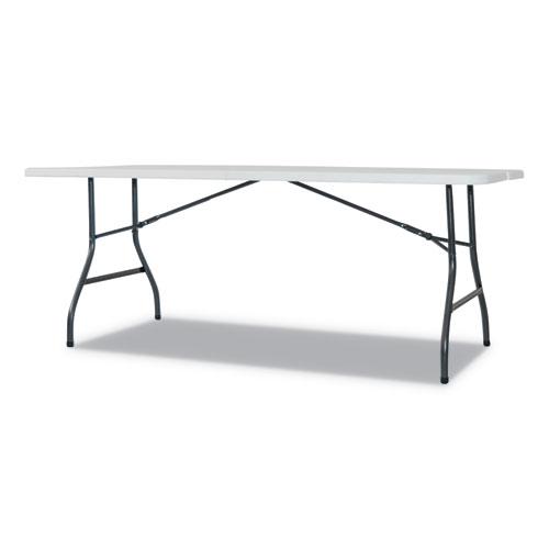 Fold-in-Half Resin Folding Table, Rectangular, 72w x 29.63d x 29.25h, White. Picture 3