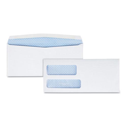 Double Window Security-Tinted Check Envelope, #8 5/8, Commercial Flap, Gummed Closure, 3.63 x 8.63, White, 1,000/Box. Picture 1