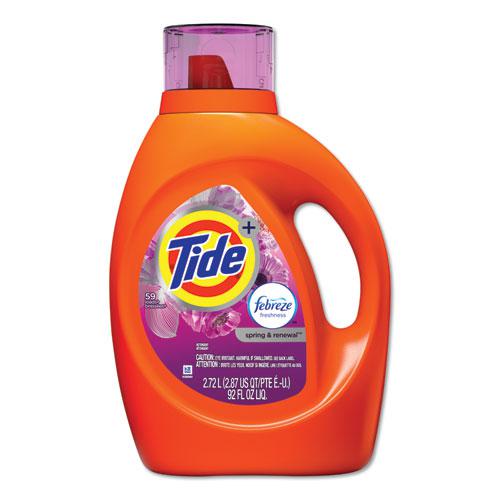 Plus Febreze Liquid Laundry Detergent, Spring and Renewal, 92 oz Bottle, 4/Carton. Picture 1