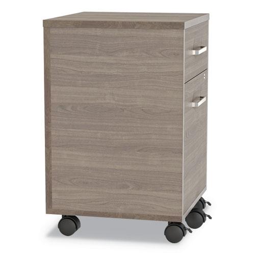 Urban Mobile File Pedestal, Left or Right, 2-Drawers: Box/File, Legal/A4, Natural Walnut, 16" x 15.25" x 23.75". Picture 2