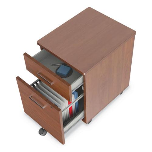 Trento Line Mobile Pedestal File, Left or Right, 2-Drawers: Box/File, Legal/Letter, Cherry, 16.5" x 19.75" x 23.63". Picture 3