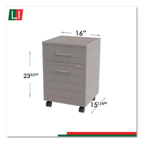 Urban Mobile File Pedestal, Left or Right, 2-Drawers: Box/File, Legal/A4, Ash, 16" x 15.25" x 23.75". Picture 5