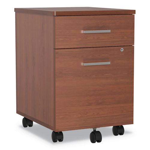 Trento Line Mobile Pedestal File, Left or Right, 2-Drawers: Box/File, Legal/Letter, Cherry, 16.5" x 19.75" x 23.63". Picture 1