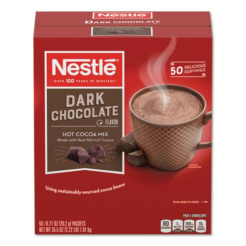 Hot Cocoa Mix, Dark Chocolate, 0.71 oz, 50/Box. The main picture.
