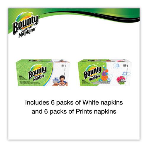 Quilted Napkins, 1-Ply, 12 1/10 x 12, 6 PK/Print, 6 PK/White, 200/PK, 12 PK/CT. Picture 4
