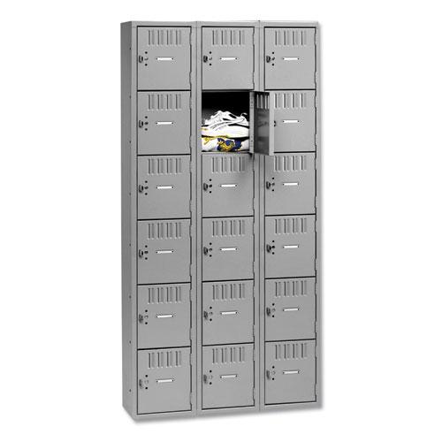 Box Compartments, Triple Stack, 36w x 18d x 72h, Medium Gray. Picture 1