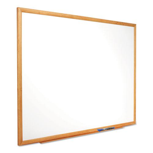 Classic Series Total Erase Dry Erase Boards, 72 x 48, White Surface, Oak Fiberboard Frame. Picture 4