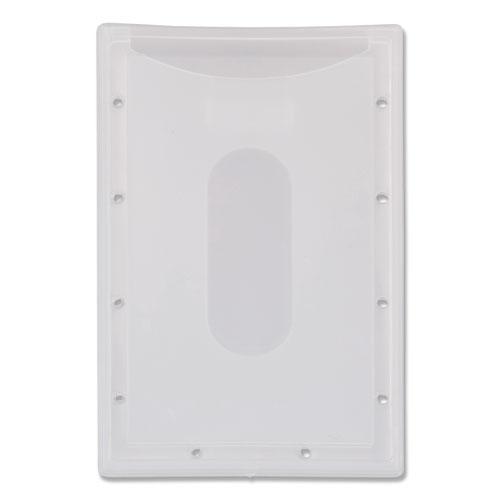 Clear ID Card Holder, Horizontal, Clear 2.31" x 3.69" Holder, 2.13" x 3.38" Insert, 25/Pack. Picture 2