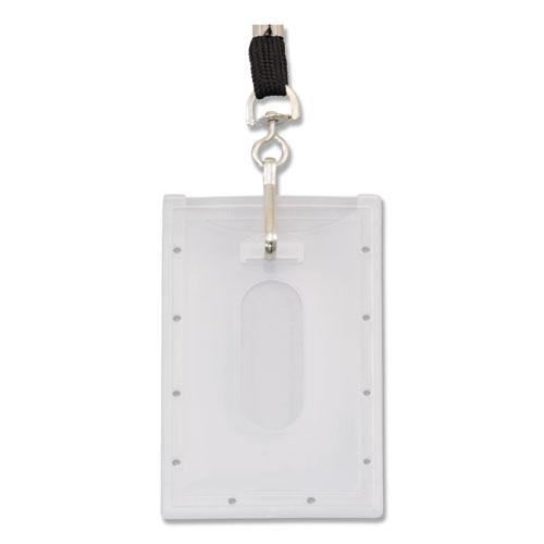 Clear ID Card Holder, Horizontal, Clear 2.31" x 3.69" Holder, 2.13" x 3.38" Insert, 25/Pack. Picture 3