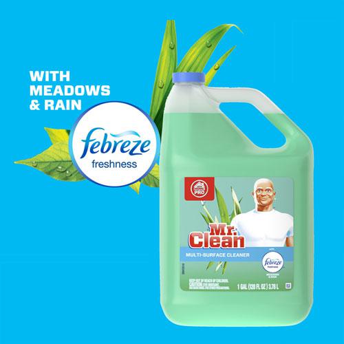 Multipurpose Cleaning Solution with Febreze,128 oz Bottle, Meadows and Rain Scent, 4/Carton. Picture 2