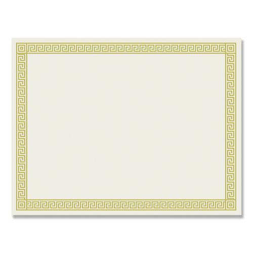 Foil Border Certificates, 8.5 x 11, Ivory/Gold with Channel Gold Border, 12/Pack. Picture 1