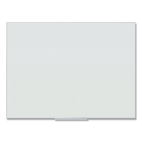 Floating Glass Ghost Grid Dry Erase Board, 47 x 35, White. Picture 1