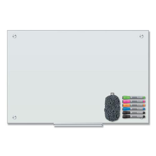 Magnetic Glass Dry Erase Board Value Pack, 35" x 23", Frosted White. Picture 1