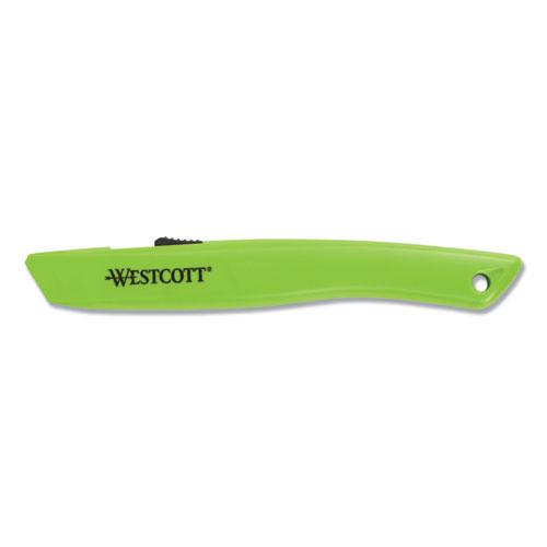 Safety Ceramic Blade Box Cutter, 0.5" Blade, 6.15" Plastic Handle, Green. Picture 1