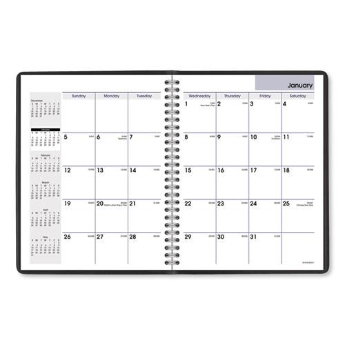 DayMinder Monthly Planner with Notes Column, Ruled Blocks, 8.75 x 7, Black Cover, 12-Month (Jan to Dec): 2024. Picture 3