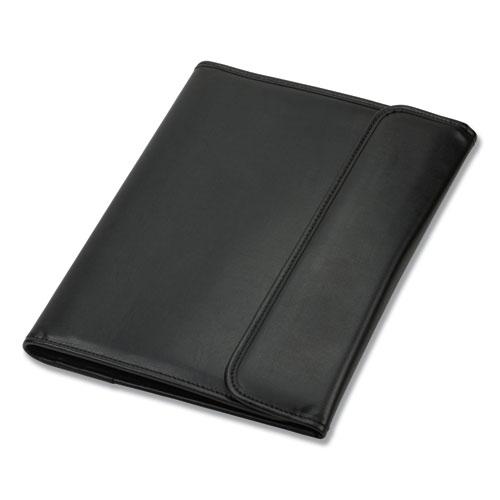 Professional Tri-Fold Padfolio w/Calculator, Writing Pad, Vinyl, Black. Picture 5