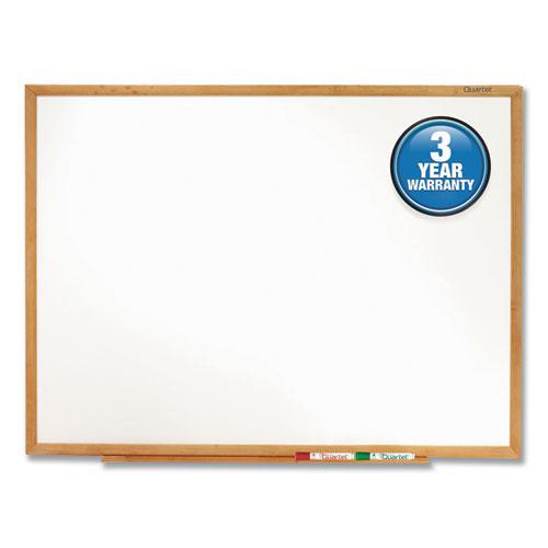 Classic Series Total Erase Dry Erase Boards, 72 x 48, White Surface, Oak Fiberboard Frame. Picture 1