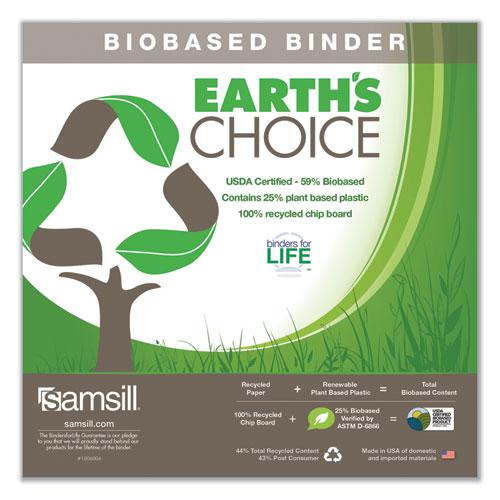 Earth's Choice Biobased Economy Round Ring View Binders, 3 Rings, 2" Capacity, 11 x 8.5, Lime. Picture 5