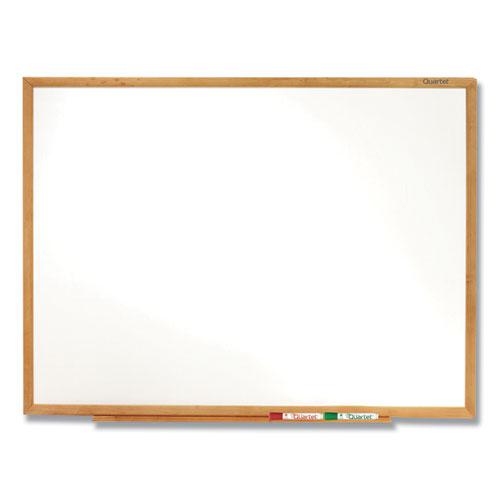 Classic Series Total Erase Dry Erase Boards, 72 x 48, White Surface, Oak Fiberboard Frame. Picture 3