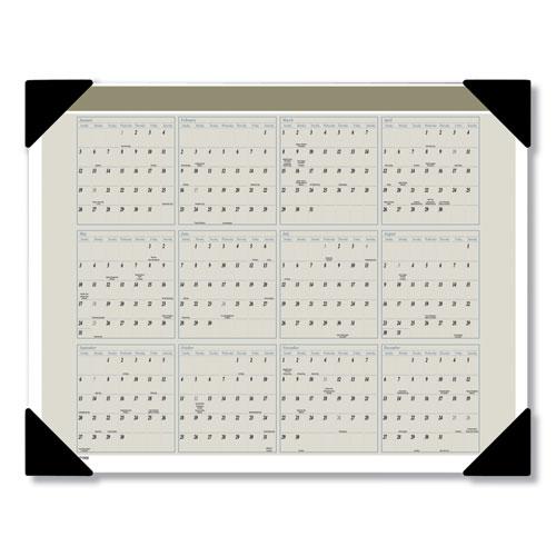 Executive Monthly Desk Pad Calendar, 22 x 17, White Sheets, Black Corners, 12-Month (Jan to Dec): 2024. Picture 3