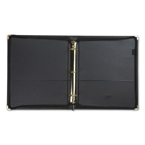 Classic Collection Zipper Ring Binder, 3 Rings, 1.5" Capacity, 11 x 8.5, Black. Picture 2